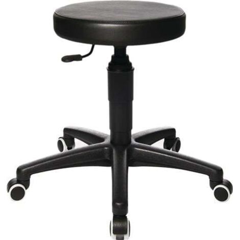 Tabouret pivotant Tec 70 m.Rl. coussin en faux cuir noir hauteur d'assise 390-520 mm (1/4)