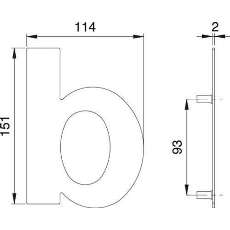 Numéro de maison lettre b VA ma 151mm L.114mm