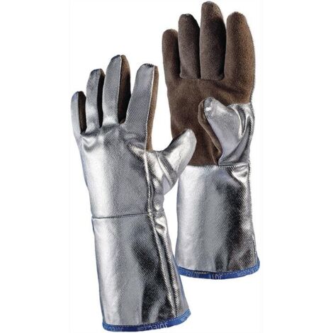 JUTEC Gants de protection thermique 5 doigts taille universelle marron / argent - H05LA238-W2