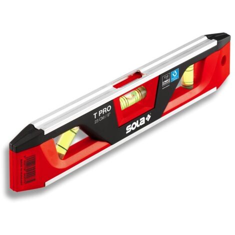 Niveau à torpille T PRO 23cm Aluminium/ABS Ku.rouge/noir 1 mm/m 1 mm/m (1/5)