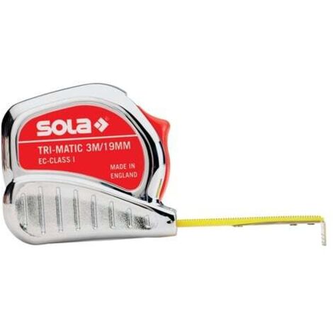 Mètre a ruban "Tri-Matic" 10m x 25mm Sola (1/8)
