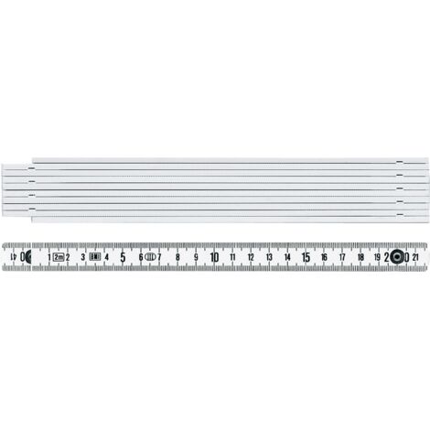 Échelle de mesure 1042 L.2m mm/cm EG III Ku. blanc (1/3)