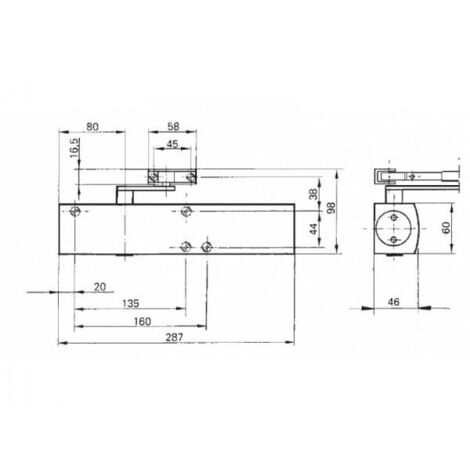Fermeture automatique de porte TS 4000 argent EN 1-6 sans tige