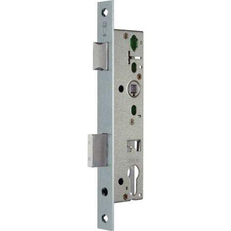 Cylindre de serrure à encastrer 24/40mm – Pêne dormant 15mm – Acier chromaté mat – Compatible DIN L/R – 100405 – SSF