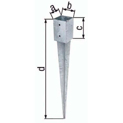 Douille de fondation encastrée a101xb101xc150xd900mm STA brut TZN (1/4)