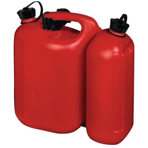 Bidon double carburant 5,5 + 3 l – HDPE – Longueur 316 mm – Largeur 145 mm – Pour petits moteurs