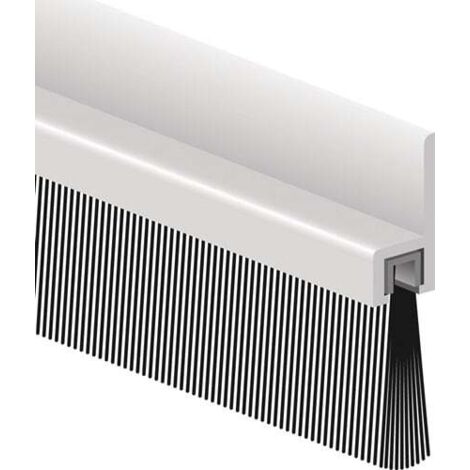 Bas de porte alu à brosse 100 cm – Isolation contre courants d'air et poussière – Fixation par vis – 1286123018 – Ellen - 0308301D