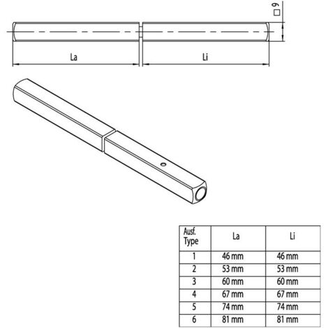 Stylo de panique 120 FS SECURE 4-KT.9mm TS 58-64mm cheville pleine divisée