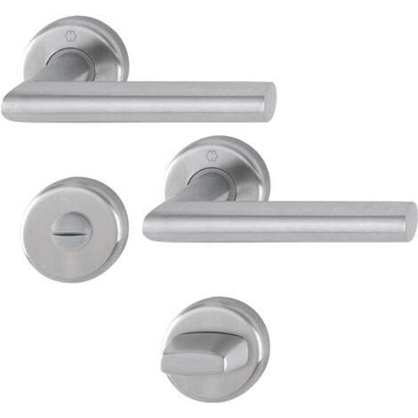 Rosette de porte intérieure inox Ø52mm – Fixation non visible – Compatible DIN gauche/droite – Pour poignées HOPPE - 17KVS