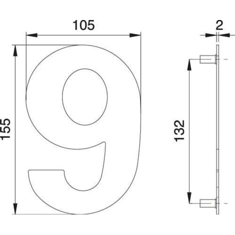 Numéro de maison chiffre 6/9 VA diamètre 155mm L.105mm (1/4)
