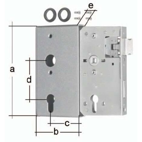 GAH Alberts Boîtier de serrure DIN G/D Dimension A172xB94xC60mm Dimension E 40mm Dornm.60mm - 417055 (1/3)