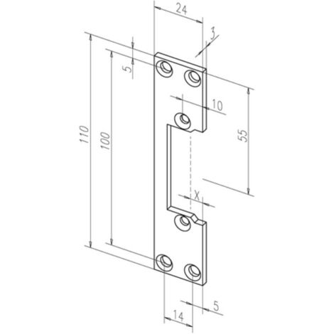 Fermeture plate 107 STA, verrouillage à vis, B.24xL.110mm, DIN, gauche/droite (1/3)