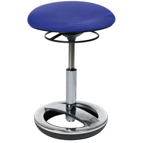 Tabouret avec support enrouleur rembourré bleu, hauteur d'assise 440-570 mm (1/5)