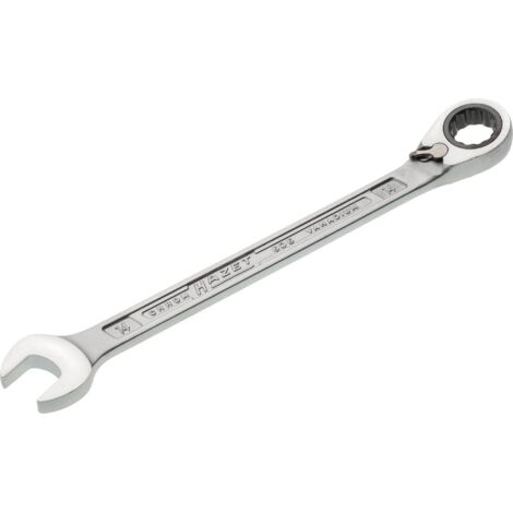 Hazet 606-14 Clé mixte a cliquet/profil traction a 12 pans extérieurs Taille 14 longueur 204,6 mm (1/4)