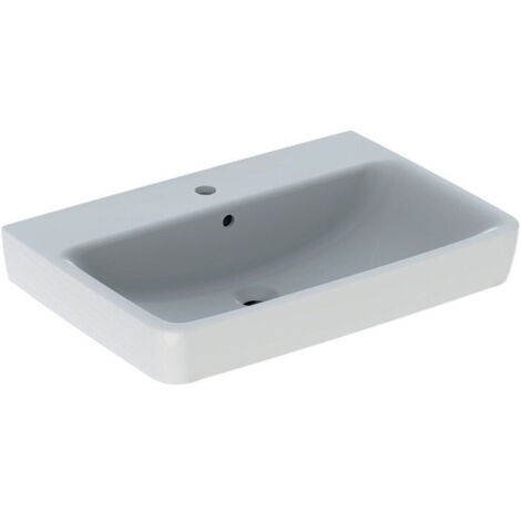 GE Renova Plan Lavabo, 70x48cm avec robinetterie, avec vidage, blanc (1/4)