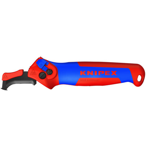 KNIPEX 16 50 145 SB Couteau de dénudage Nouveau couteau de dénudage à levier d'entrainement avec poignées multimatières 146 mm (1/10)