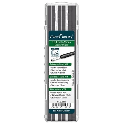 Jeu de mines Pica BIG-Dry 12x graphite 10H STE et béton 12 mines/ensemble (1/4)