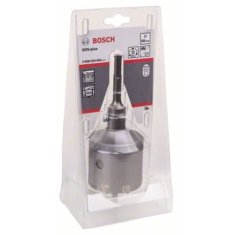 Bosch – Couronne-trépan SDS plus 68 mm – Jeu de 3 scies-cloches – Pour béton et maçonnerie – Profondeur 54 mm, Longueur 72 mm