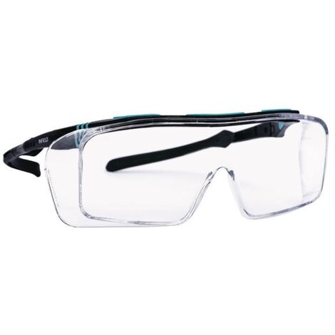 Lunettes de protection Ontor EN 166 Monture:noir turquoise Oculaire:incolore PC INFIE (1/2)