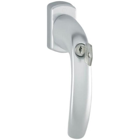 Poignée de fenêtre HOPPE NY 0810S/U10 Alu.F9016/blanc trafic 35mm fermant à clé - 3286391