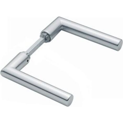 Paire de poignées de porte Ams.1400 Aluminium F1 sans rosace 4-branches 8mm (1/5)