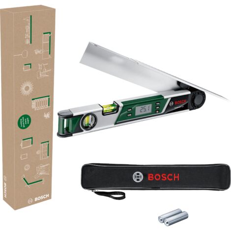 Rapporteur Bosch UniversalAngle (mesure et transfert précis d'angles jusqu'à 220°, avec fonction de calcul intégrée des angles d'onglet, dans une boîte e-commerce)