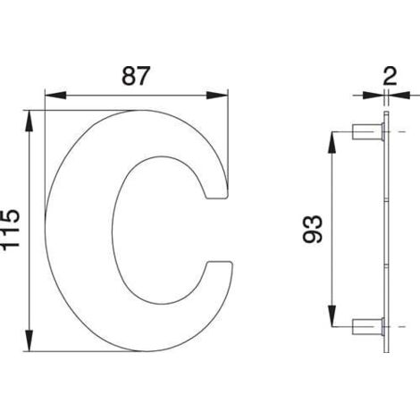 Numéro de maison lettre c VA ma 115mm L.87mm