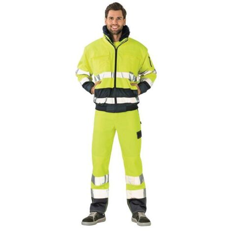 Veste de sécurité confortable, taille L, jaune/marine (1/4)