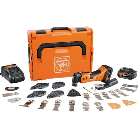 Fein – Multi-Master Akku AMM 700 Max 4,0Ah AS 18V – Moteur sans balais – Système anti-vibrations – Changement d'outil QuickIN – Protection électronique