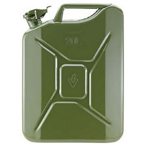 FP – Bidon d'essence en tôle d'acier 20 l – Vernis intérieur résistant à l'essence – Tube de sortie avec purge intégrée – Fermeture baïonnette