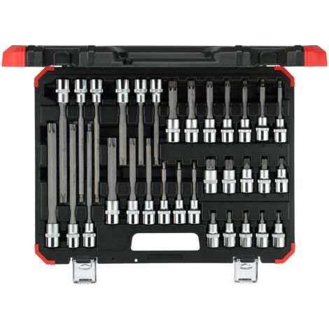 Gedore – Coffret cliquet et douilles 32 pièces 1/2 pouce – Embouts Torx T20 à T70 – Acier CV et spécial phosphaté – Pour vis Torx internes (1/10)