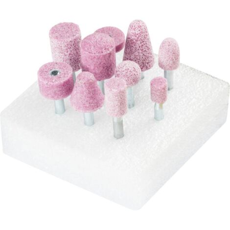 Jeu de blocs de ponçage STEEL EDGE DxHmm, diamètre de tige 6 mm, corindon précieux, divers, 10 pièces, PFERD (1/4)