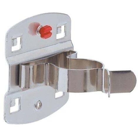 Pince de fixation pour outil D.28mm, avec grande plaque de base pour plaques perforées, 5 pièces par emballage. (1/4)