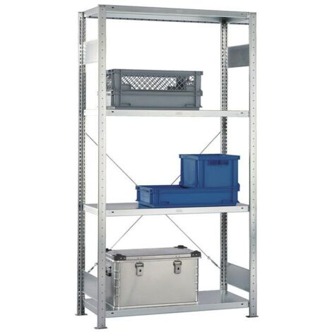 Étagère murale H2000xB1000xT600mm Cadre d'extension, 1 cadre, 4 étagères. Capacité de charge 150kg, charge maximale 1650kg (1/4)