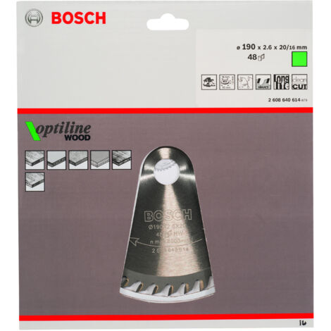 Lame de scie circulaire PRO Wood, 190 x 2,6 x 20 mm, T48