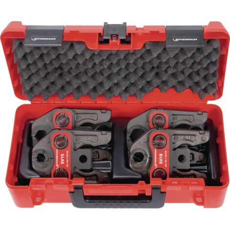 Rothenberger – Jeu de mâchoires à sertir Standard M15-18-22-28 – Pour pressage de raccords Ø 28 mm en cuivre, acier et inox – Coffret inclus
