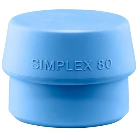 Tête de marteau à tête SIMPLEX, diamètre 80 mm, TPE souple, bleu doux