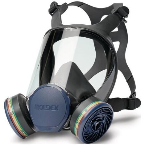 Masque de protection respiratoire 900201 – Norme EN 136 classe II – Filtre à gaz EN 14387 – Visière panoramique – Système EasyLock® – Moldex