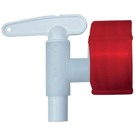 Graf – Robinet de vidange 34 mm – Plastique blanc – DN 10 pour fûts – Raccord 34 mm pour espaces confinés