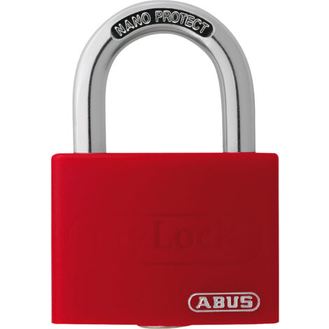 Cadenas de cylindre T65AL/40 rouge, serrure Lock-Tag, serrure de porte, diamètre 43 mm, en aluminium, verrouillage sécurisé (1/4)