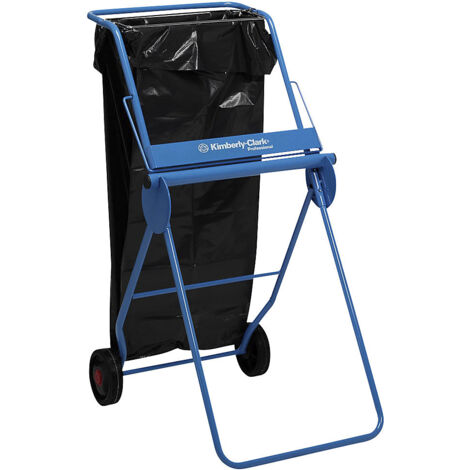 Support au sol 6155 H1090xL500xP740 mm roulant, avec support pour sacs à déchets (1/9)