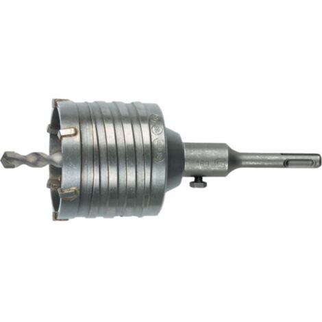 Couronne à percussion D.80mm, longueur totale 120mm, pour boîtes de distribution, mandrin SDS-plus (1/3)