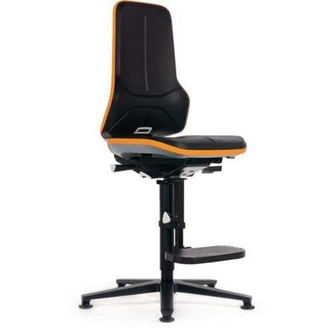 Chaise de bureau pivotante Neon avec roulettes au sol + aide à la montée sans élément rembourré gris (1/5)