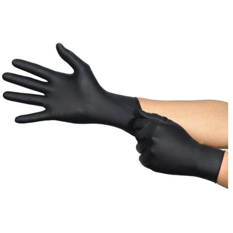 Gant jetable MicroFlex 94-242 taille XL noir nitrile EN 374 catégorie EPI III (1/4)