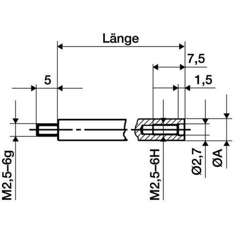 Pièce d'extension L.100mm, pointe de mesure D.4mm pour horloges de mesure