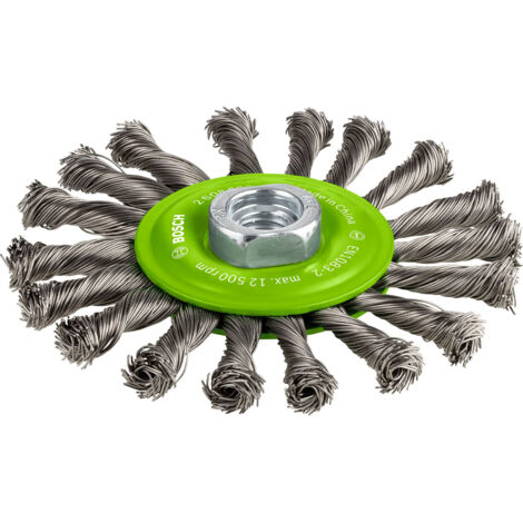Brosse circulaire 115 mm à fils d'inox torsadés 115 mm, 0,5 mm, M14 (1/4)
