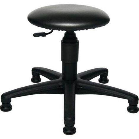 Tabouret pivotant avec glisseurs en cuir synthétique, noir, hauteur d'assise 390-520 mm (1/4)
