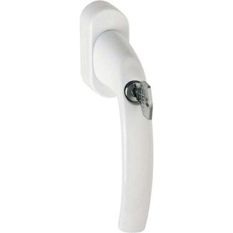Poignée de fenêtre Atlanta 0530S/US952 Aluminium F9016/blanc de circulation 32-42mm verrouillable