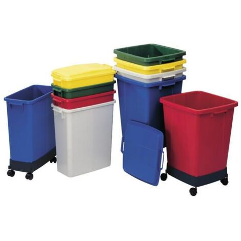 Collecteur de déchets et de matériaux recyclables 90l H600xL485xP510mm PE gris