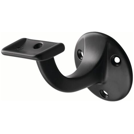 Support de rampe 3507 alu. couvercle noir avec plaque murale D. 56 mm surface plane